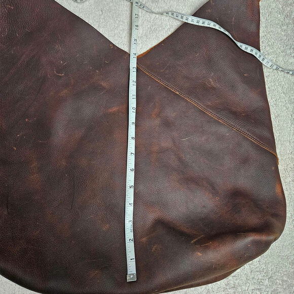 Urban Artisan Quality Brown Leather Boho Tote Bag Braided Strap - Picture 8 of 16